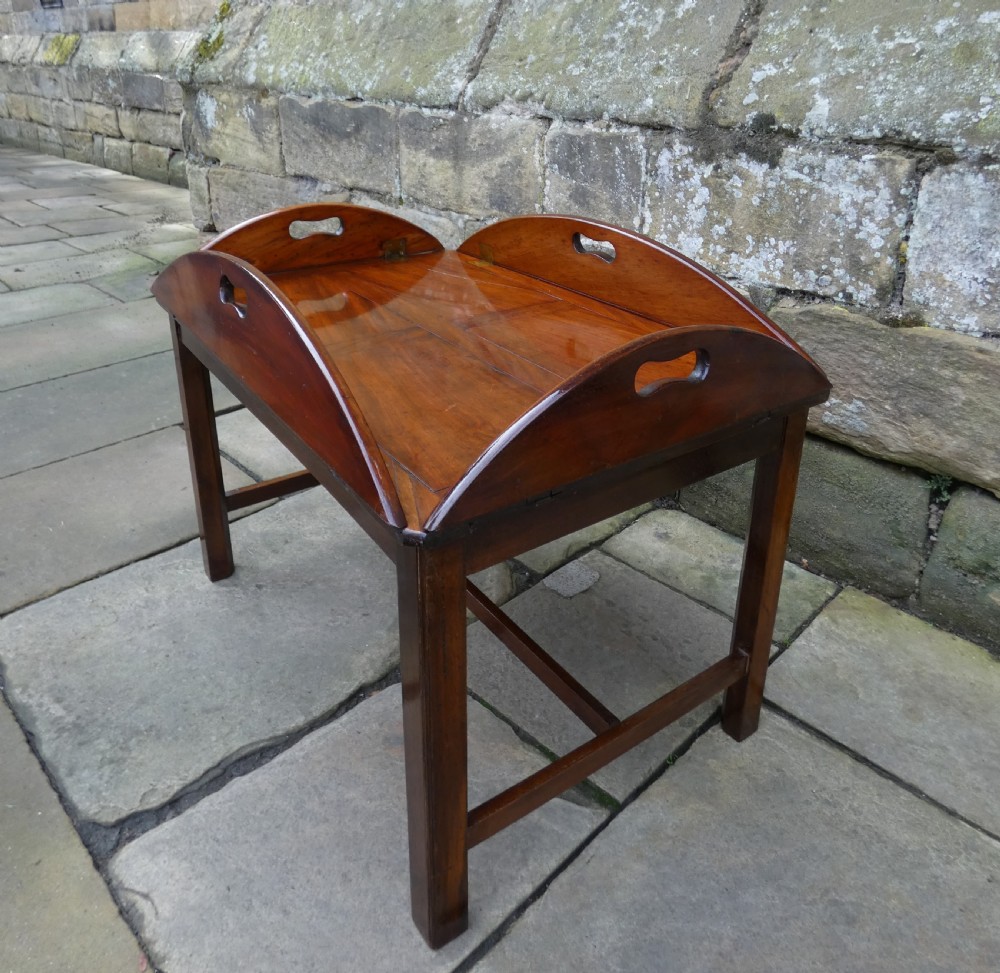 mahogany folding butlers tray on stand