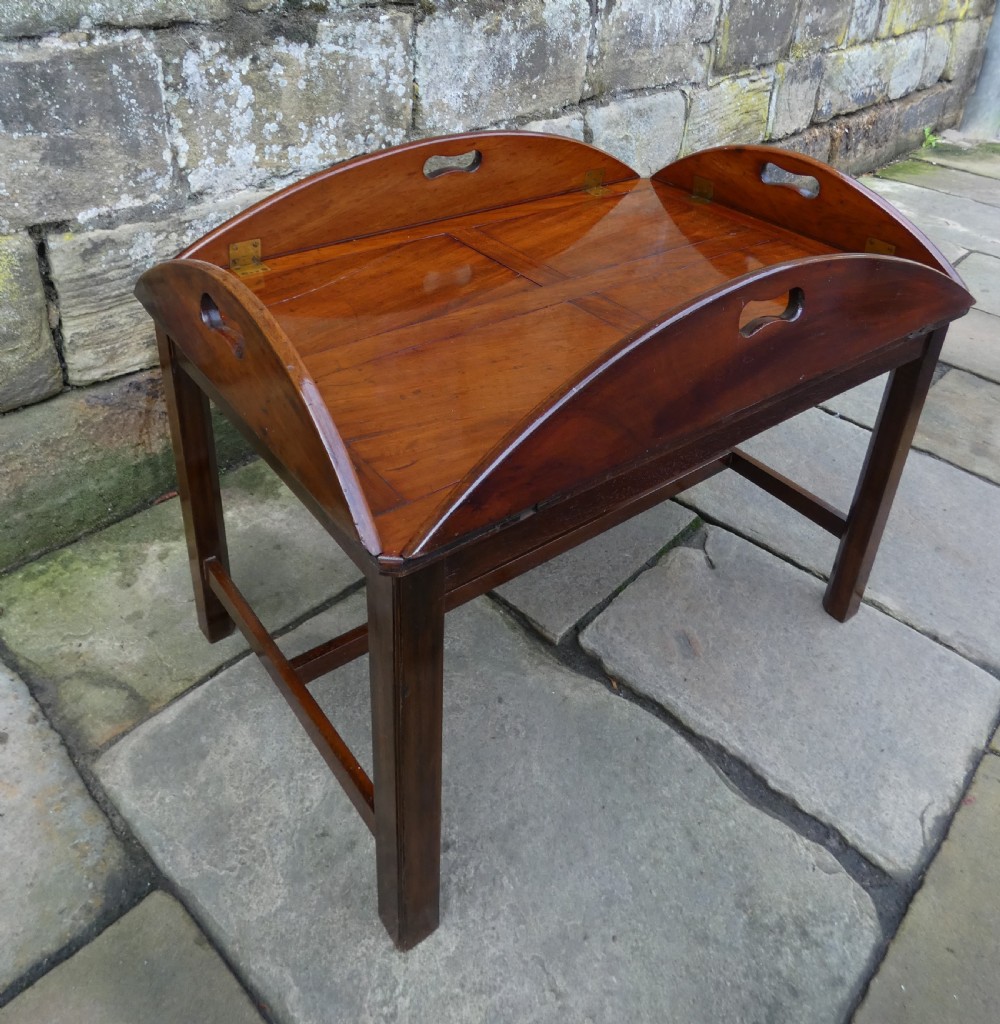 mahogany folding butlers tray on stand View III