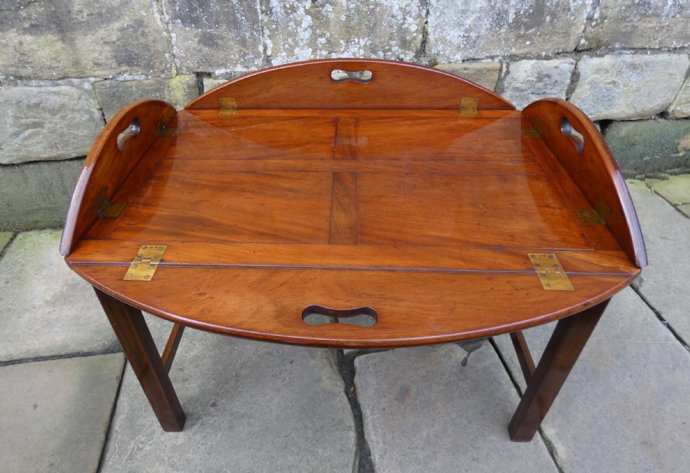 mahogany folding butlers tray on stand View IV