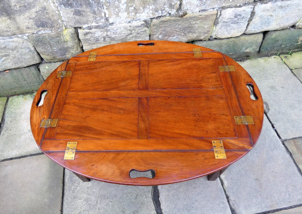 mahogany folding butlers tray on stand View V