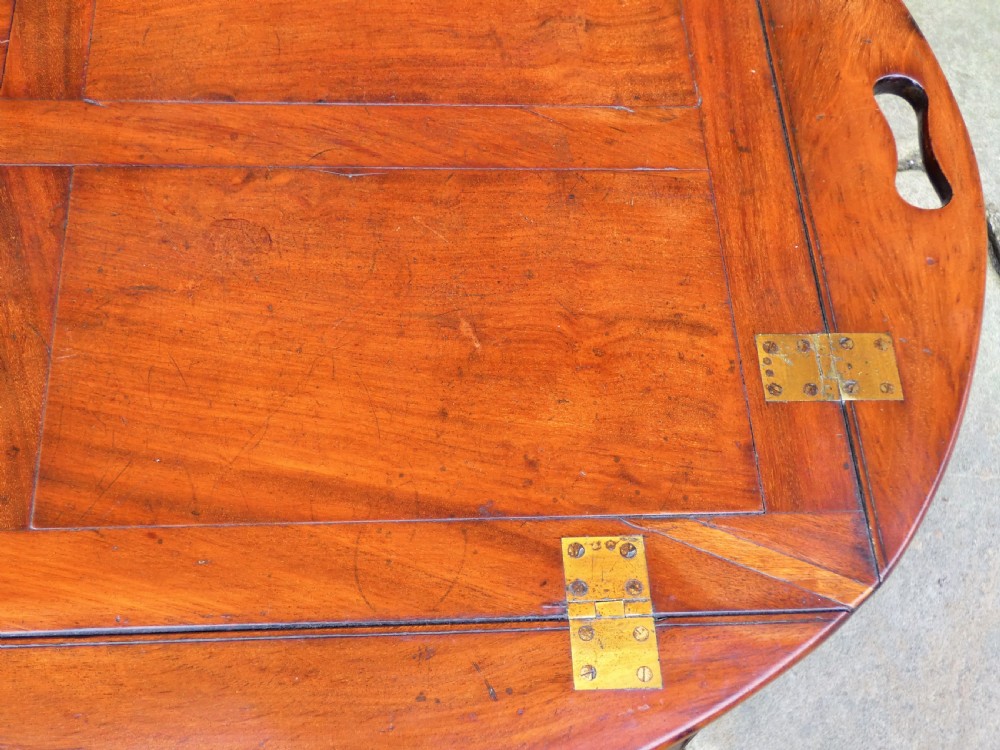 mahogany folding butlers tray on stand View VII