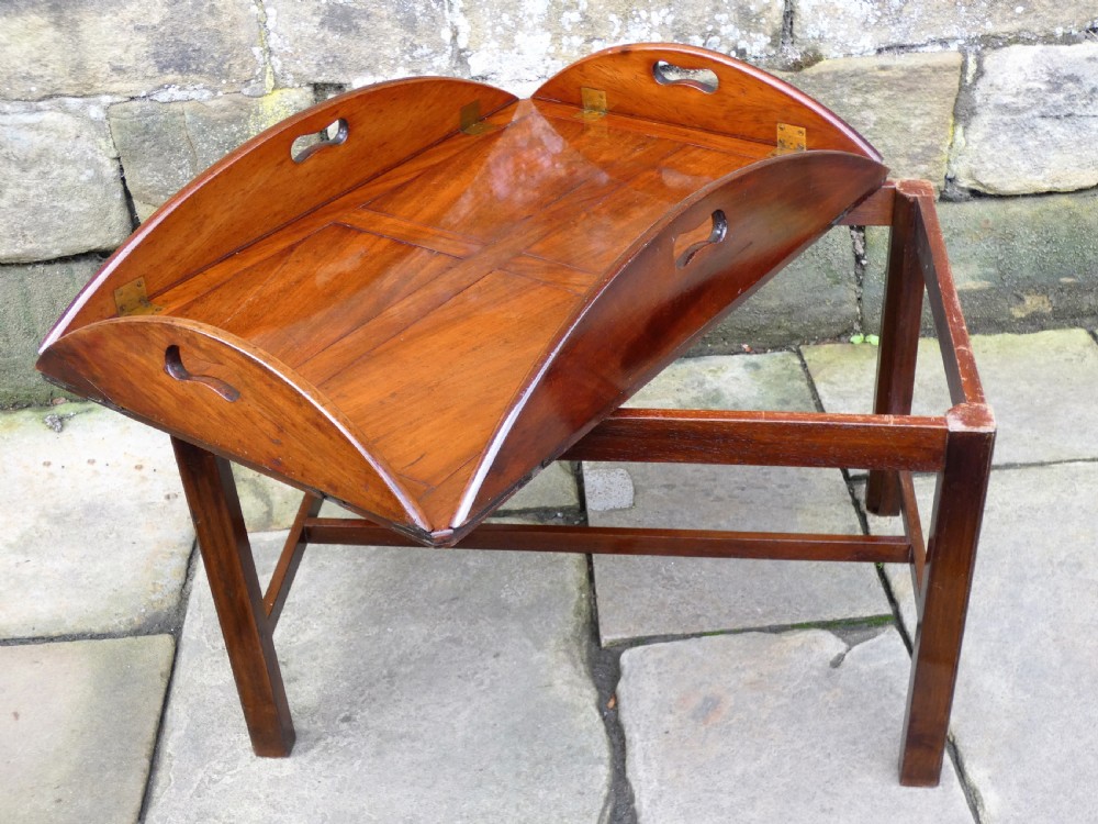 mahogany folding butlers tray on stand View VIII