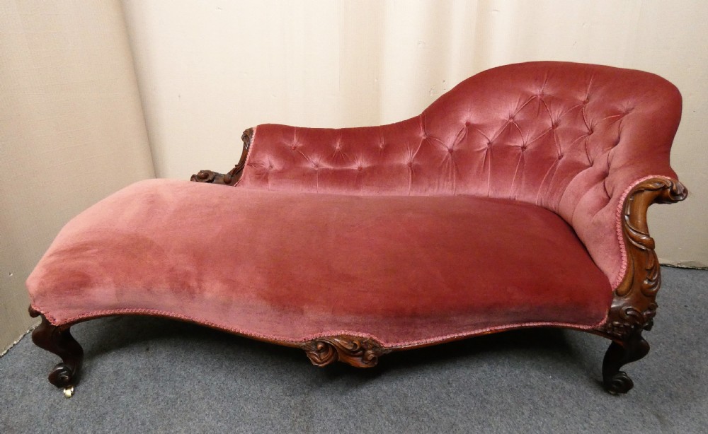 Pair of Victorian chaise longue View VII