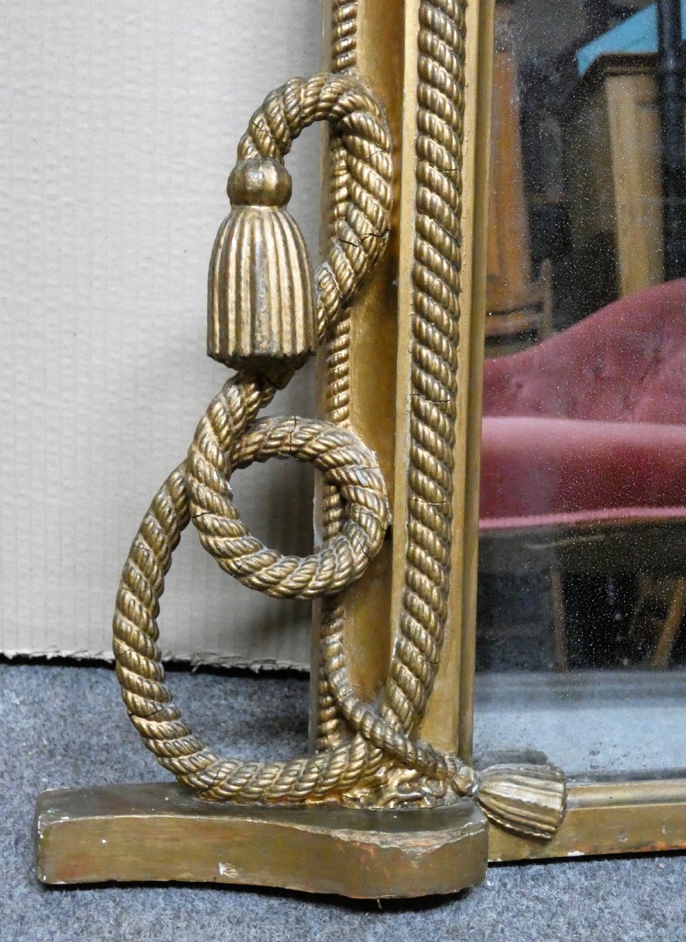 large giltwood overmantel mirror / overmantle mirror View II
