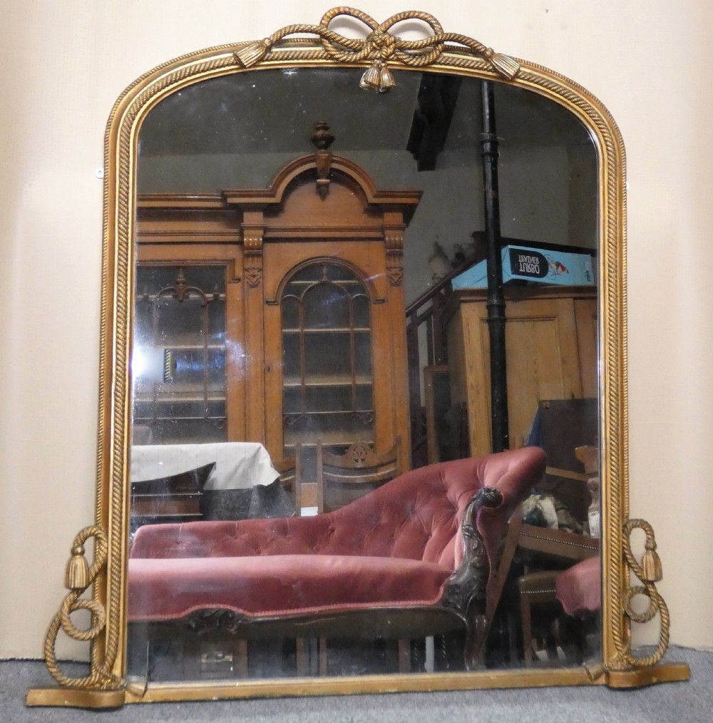 large giltwood overmantel mirror / overmantle mirror View V