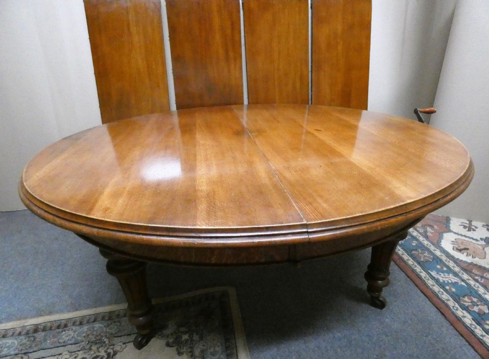 12ft extending oak dining table with 4 leaves View VIII