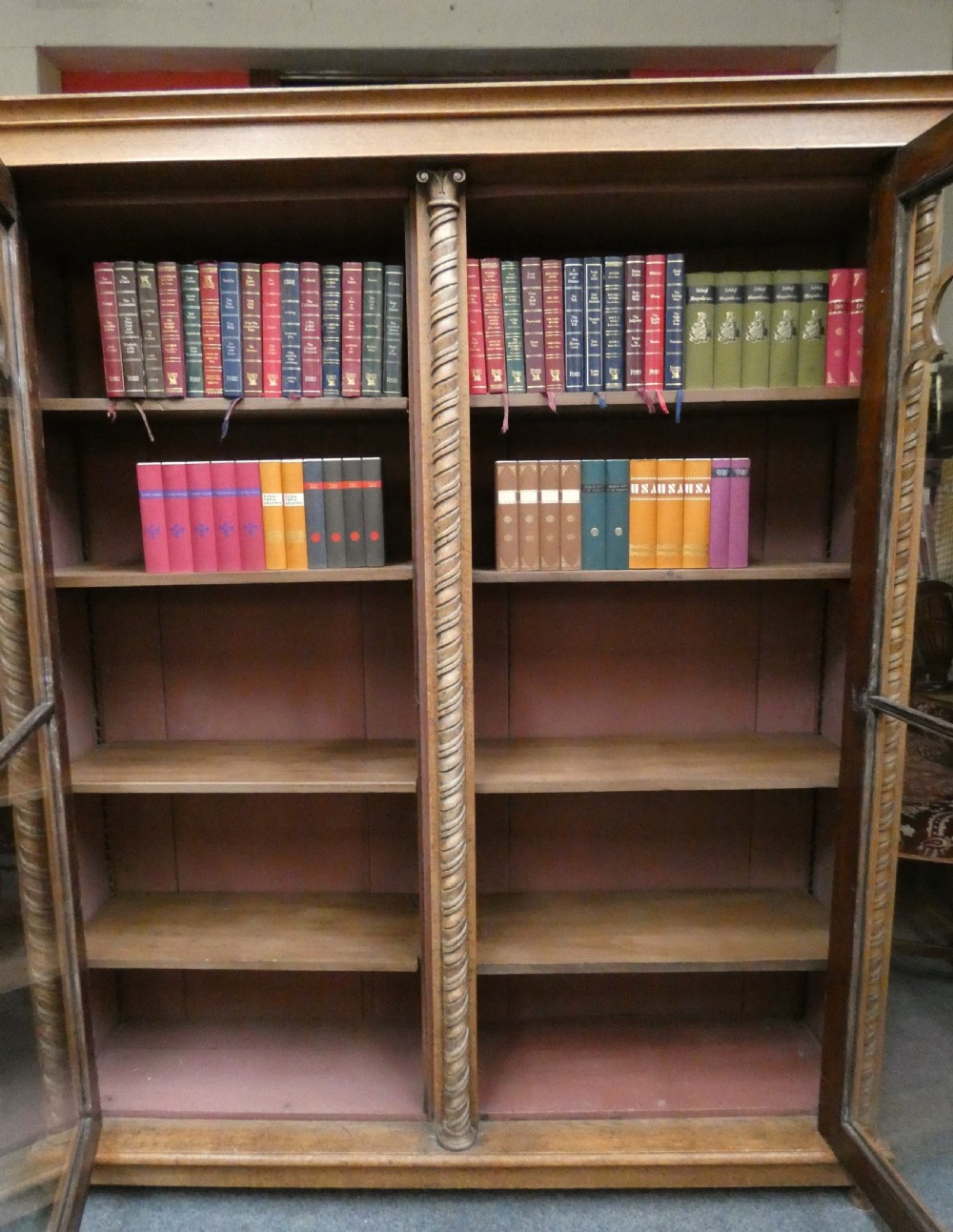 Tall oak bookcase View V