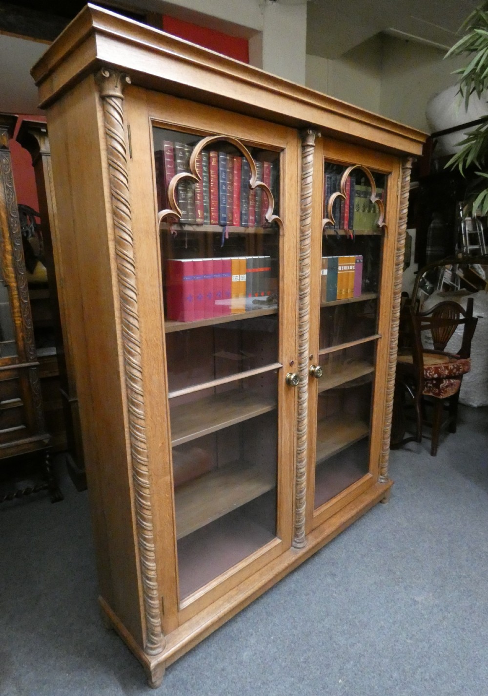 Tall oak bookcase View VII