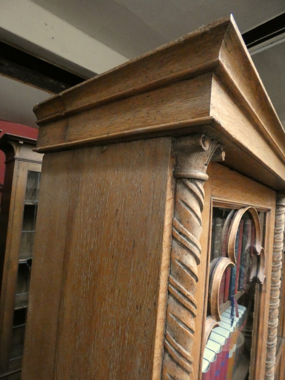 Tall oak bookcase View VIII
