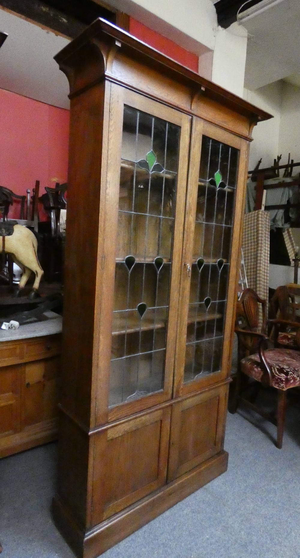 Arts & Crafts oak bookcase View IV