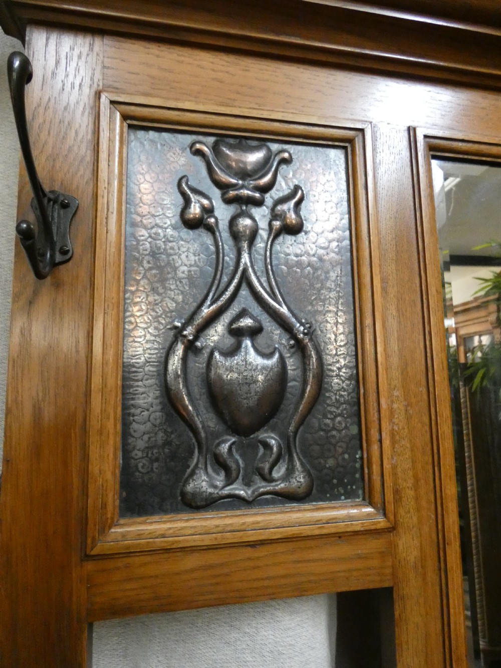 Art Nouveau oak hall stand View II