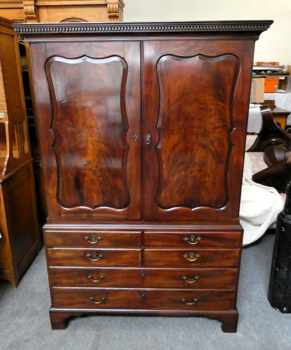 Georgian mahogany linen press