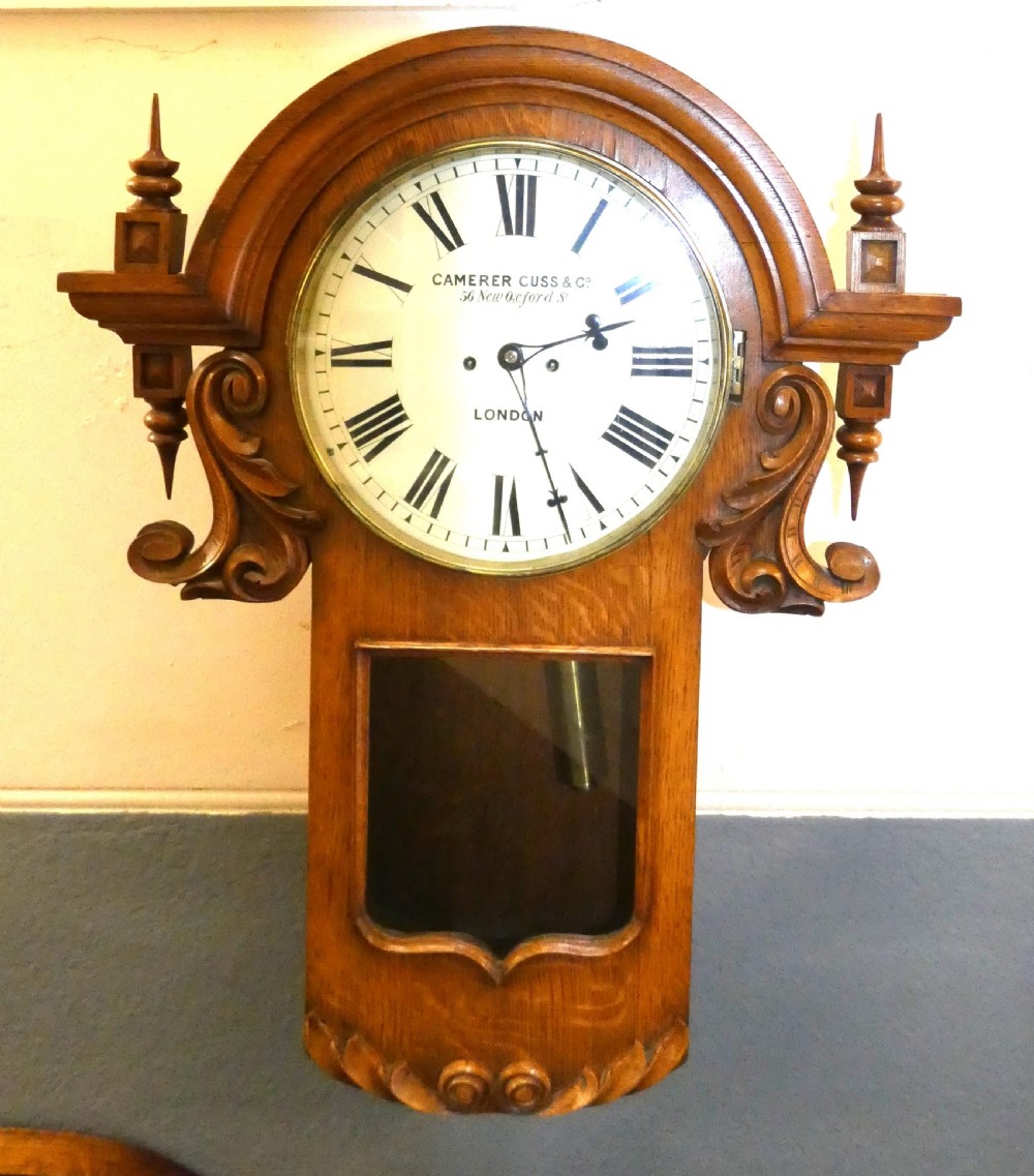 Oak drop dial wall clock - Camerer Cuss & Co View III