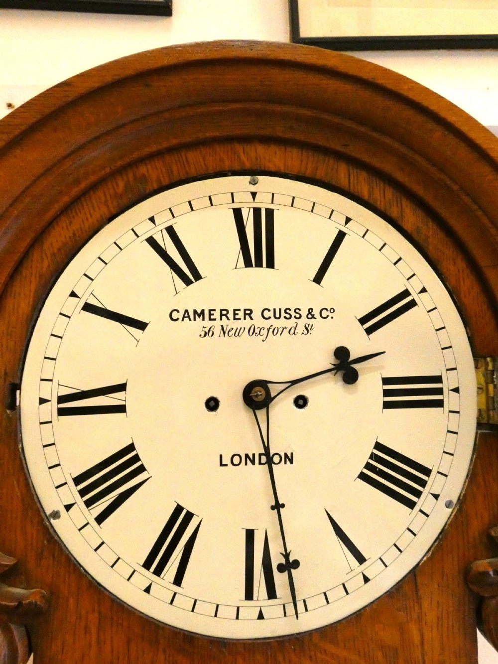 Oak drop dial wall clock - Camerer Cuss & Co View V