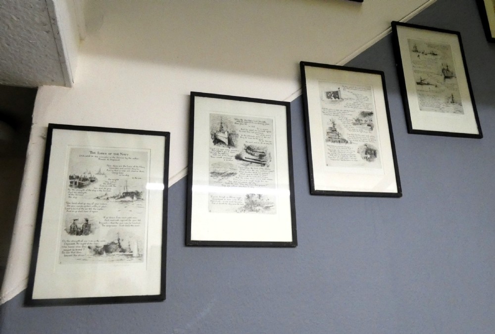 set of 4 Naval etchings - Rowland Langmaid