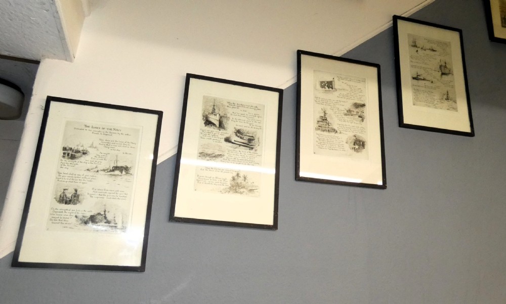 set of 4 Naval etchings - Rowland Langmaid View II