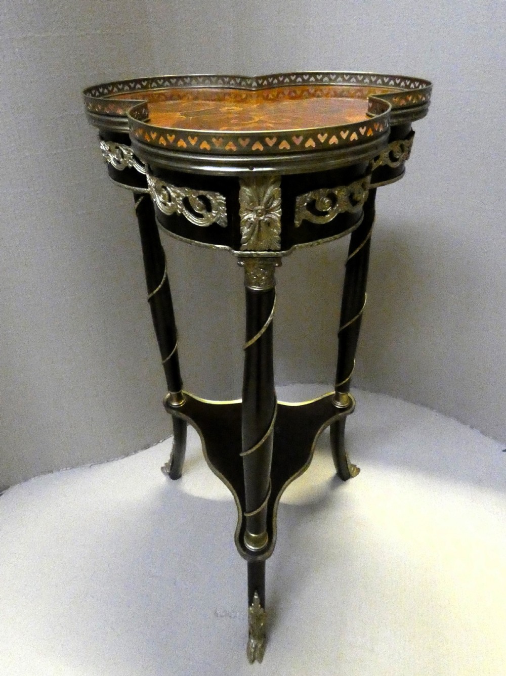 Pair of Napoleon 111 style trefoil tables View II
