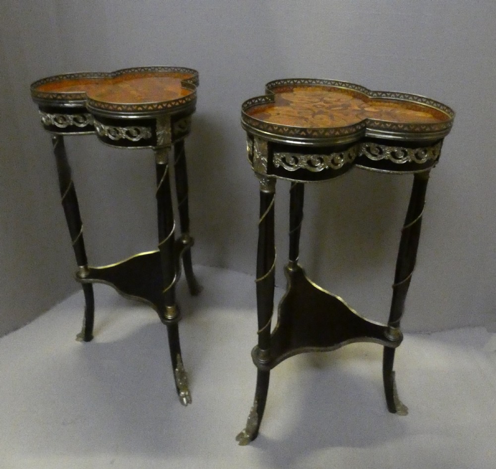 Pair of Napoleon 111 style trefoil tables View VI