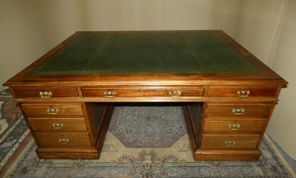 Large mahogany partners desk View V