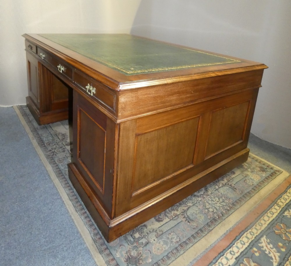 Large mahogany partners desk View VI