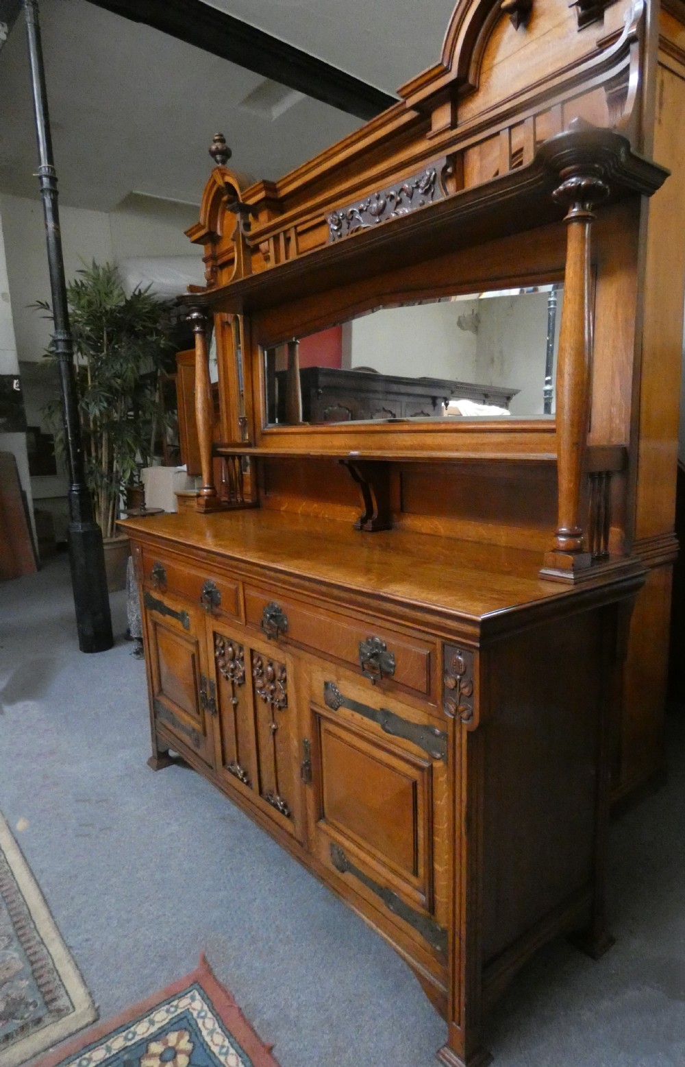 Arts & Crafts Oak sideboard - Gardner & Son Glasgow View V