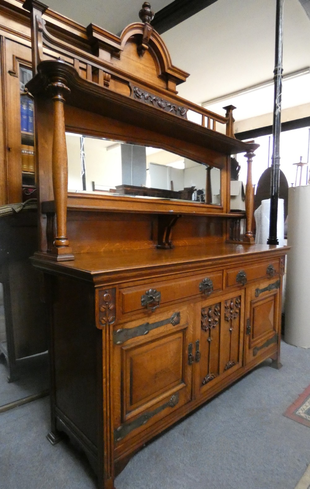 Arts & Crafts Oak sideboard - Gardner & Son Glasgow View VII