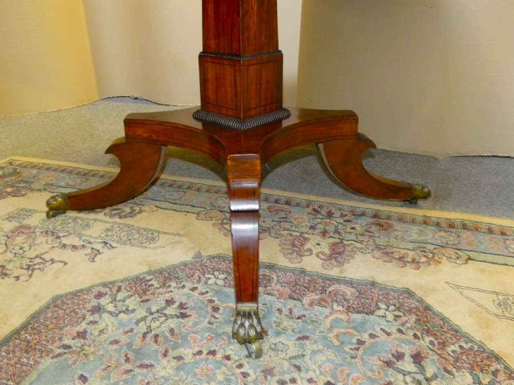 Regency mahogany centre table with brass inlay View VI