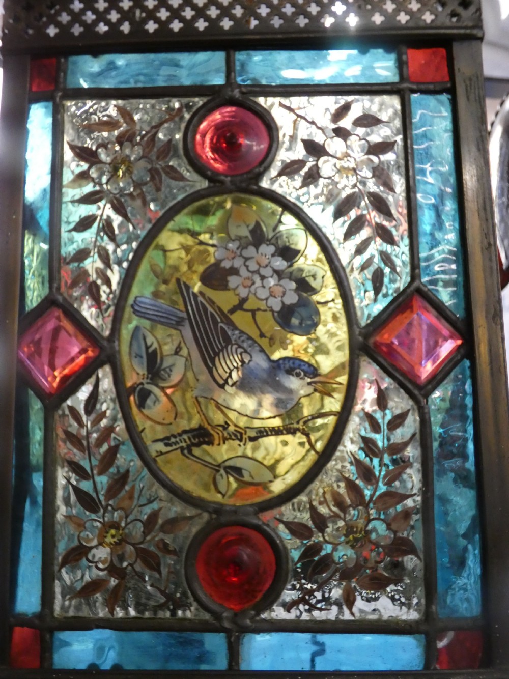 Arts & Crafts stained glass lantern View VI