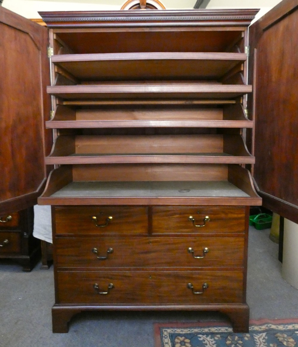 Georgian mahogany linen press View II