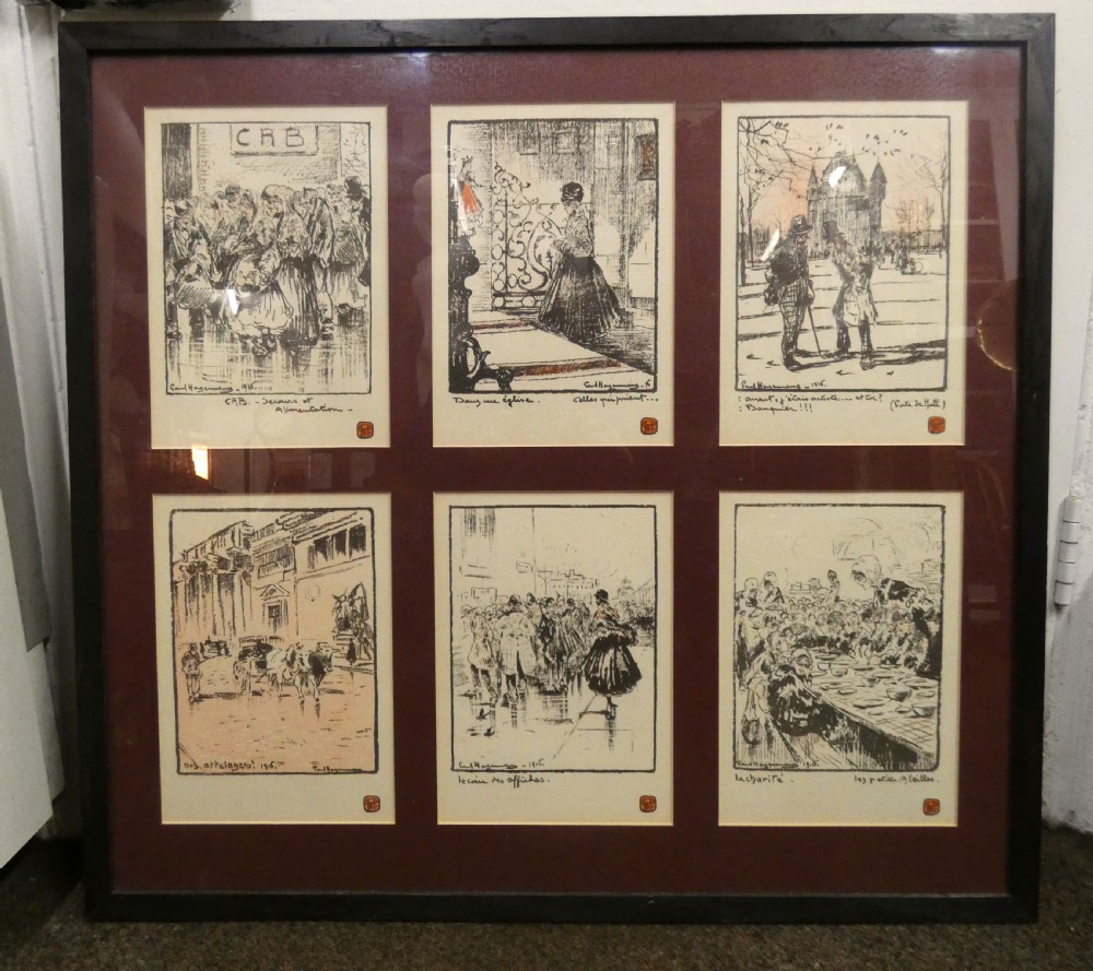 set of 24 WW1 lithographs - Paul Hagemans View II