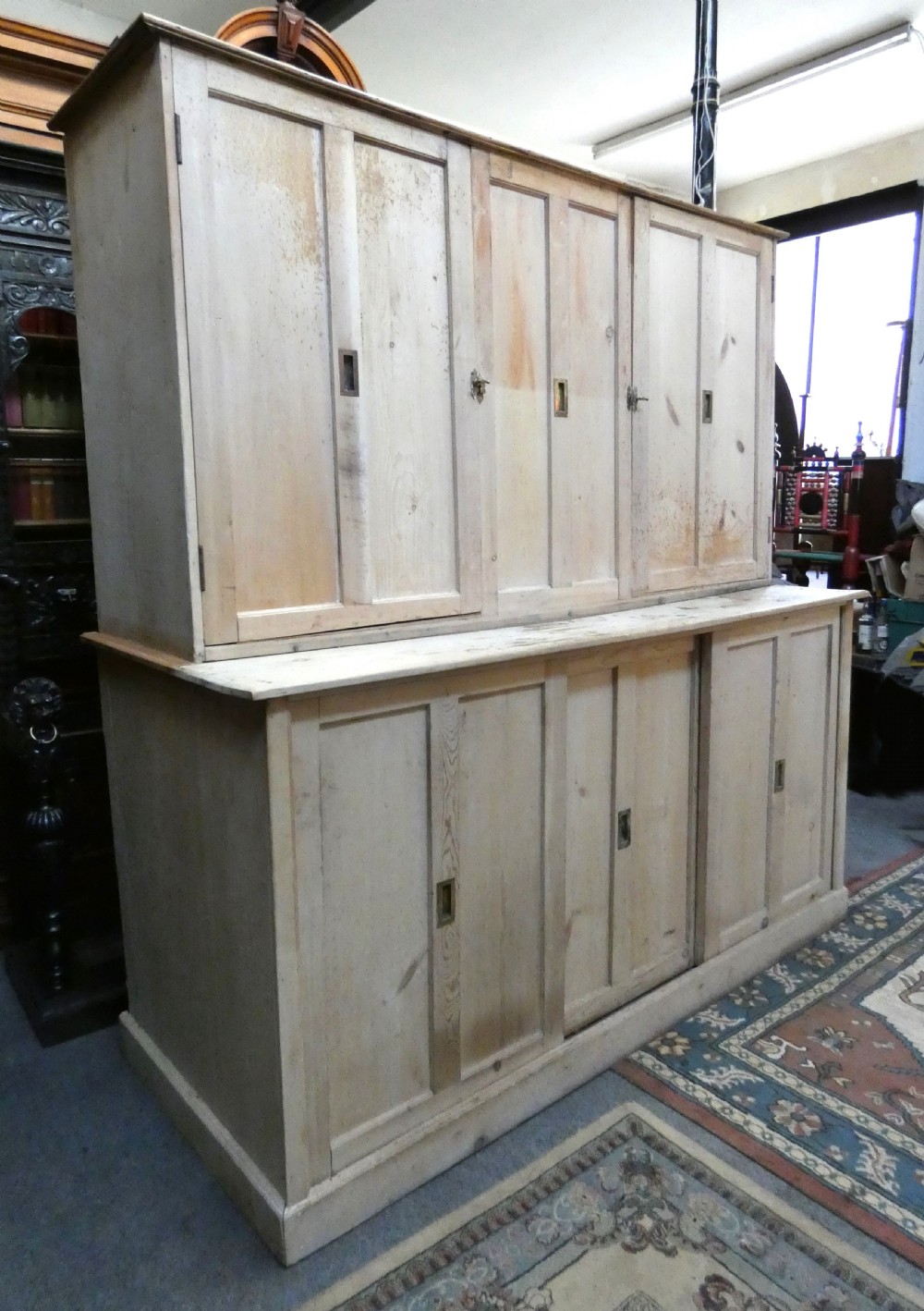 Large pine housekeepers cupboard