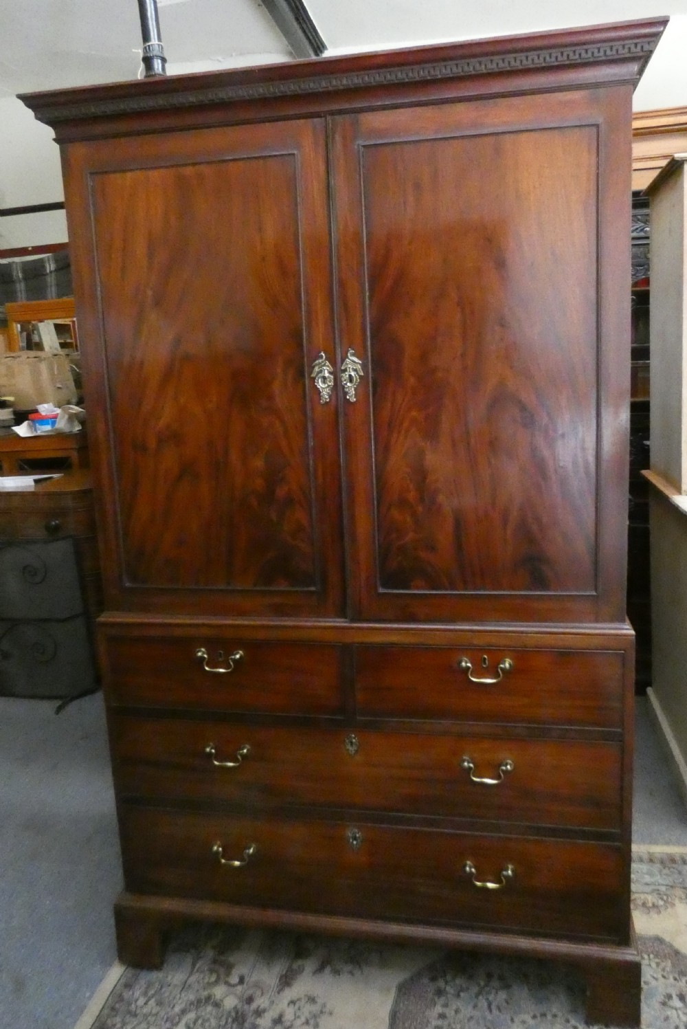 Georgian mahogany linen press
