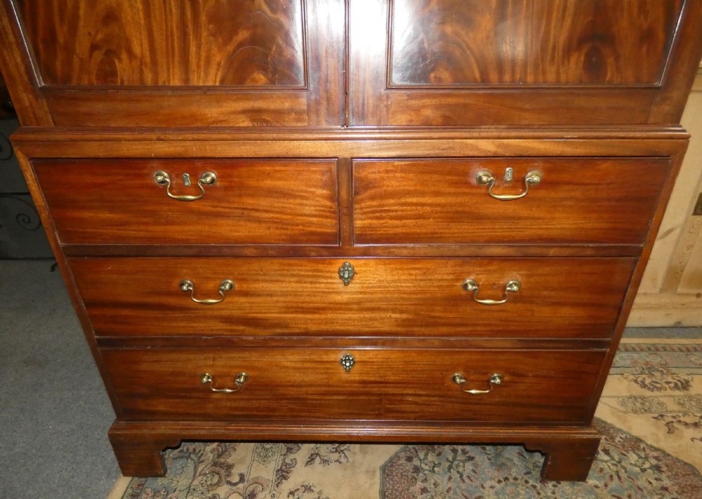 Georgian mahogany linen press View III