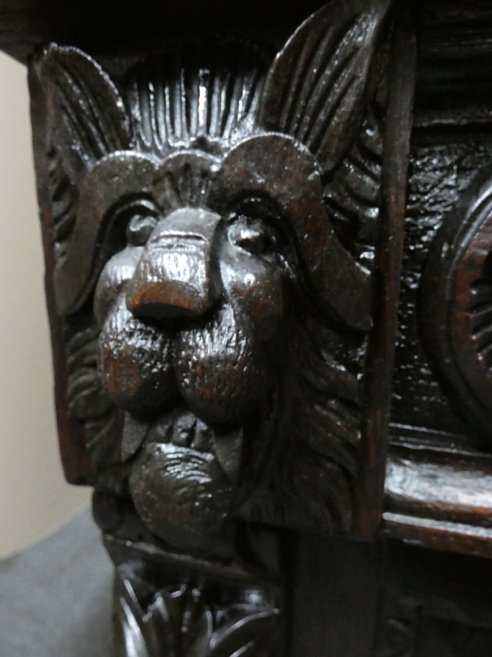 carved oak partners desk View IX