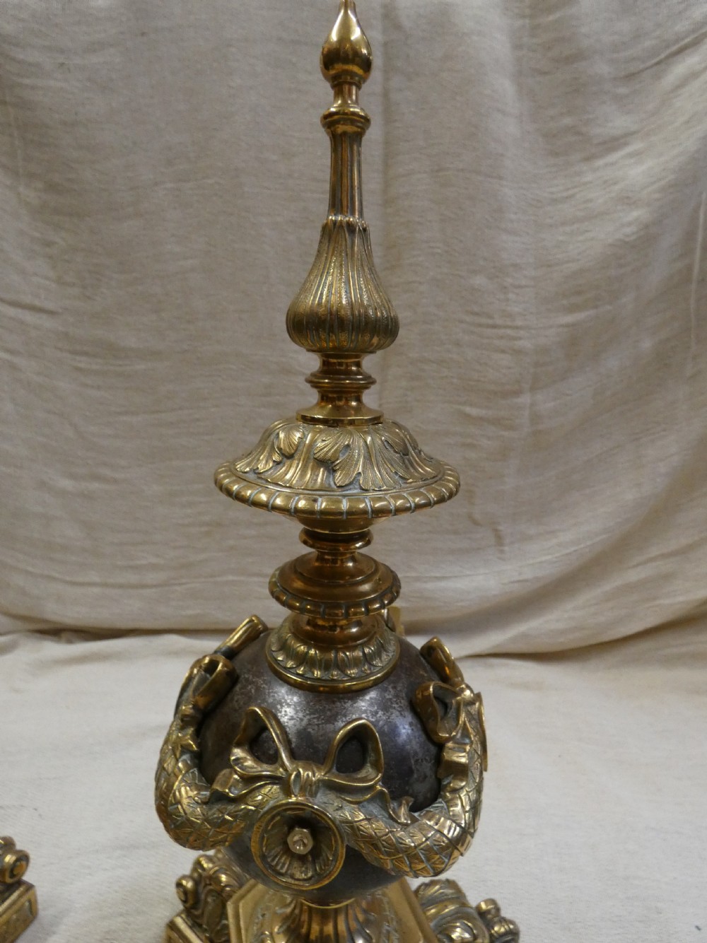 Ornate pair of andirons View VI