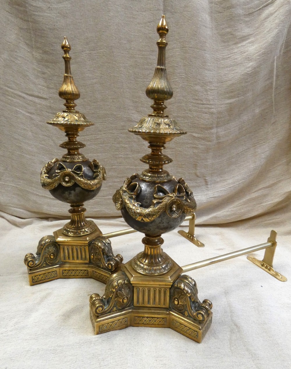 Ornate pair of andirons View IX