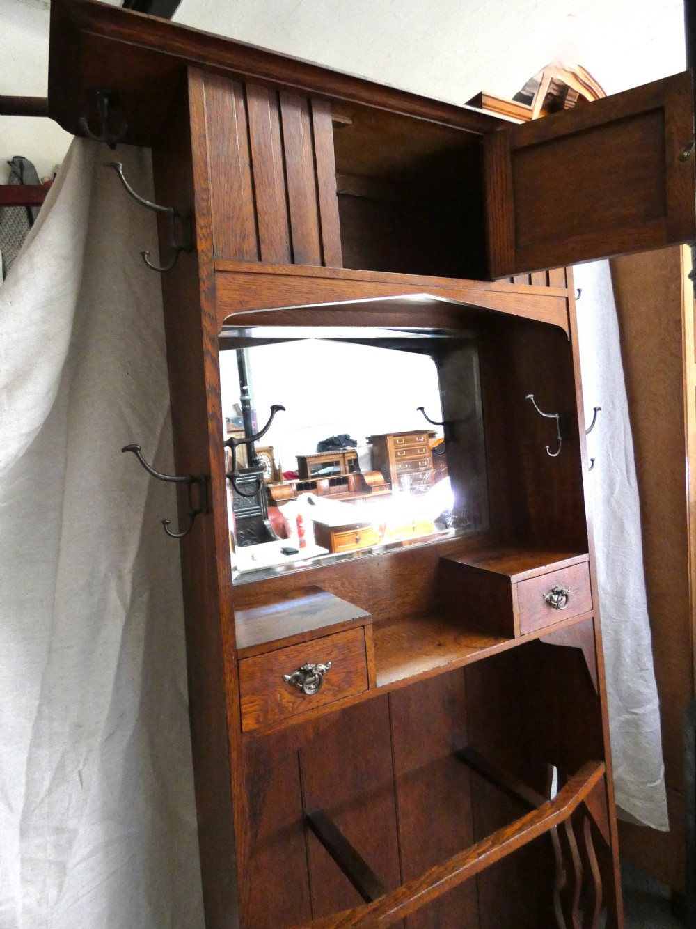 Oak Arts & Crafts Hallstand hall stand  - Liberty & Co. View IV