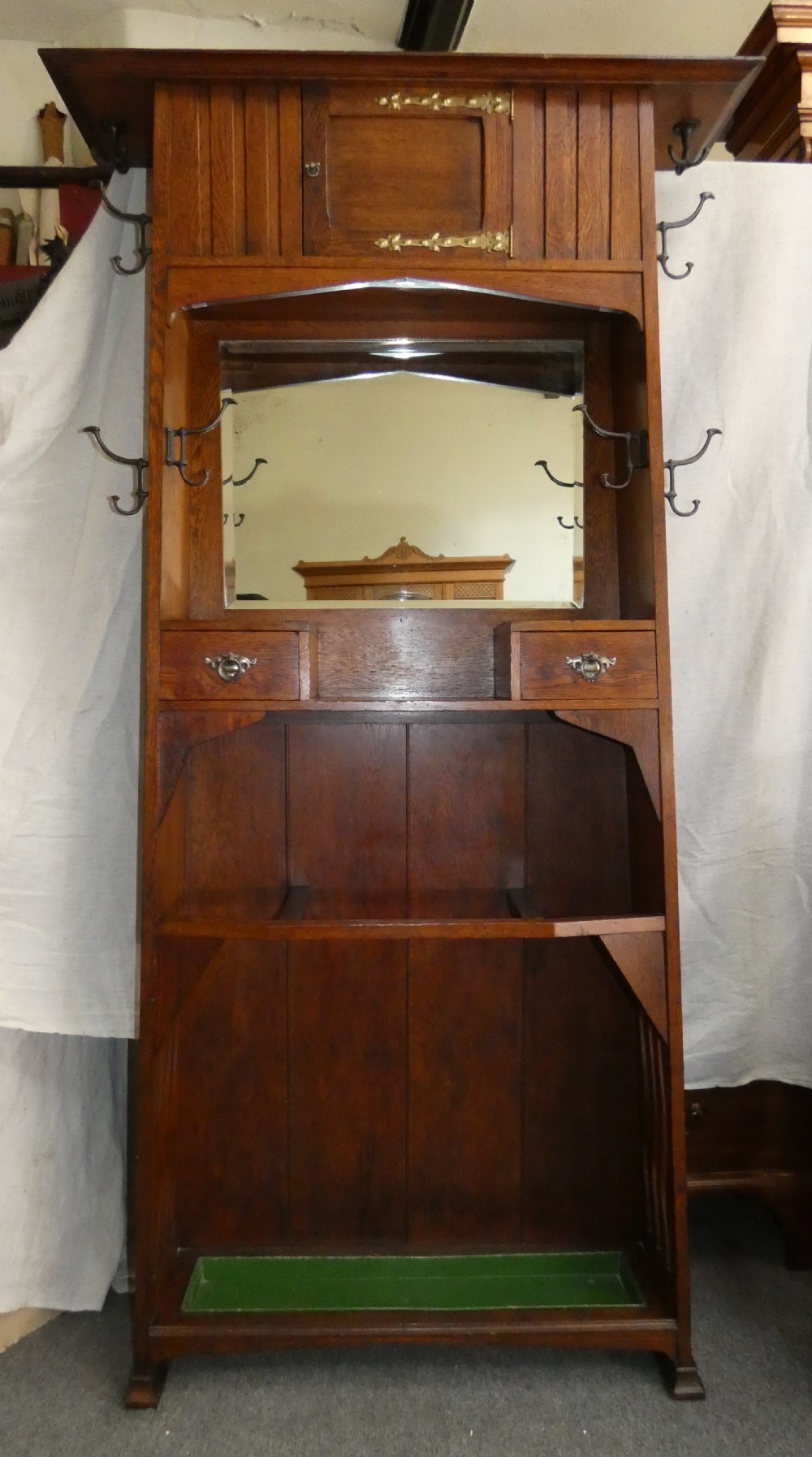 Oak Arts & Crafts Hallstand hall stand  - Liberty & Co. View VII
