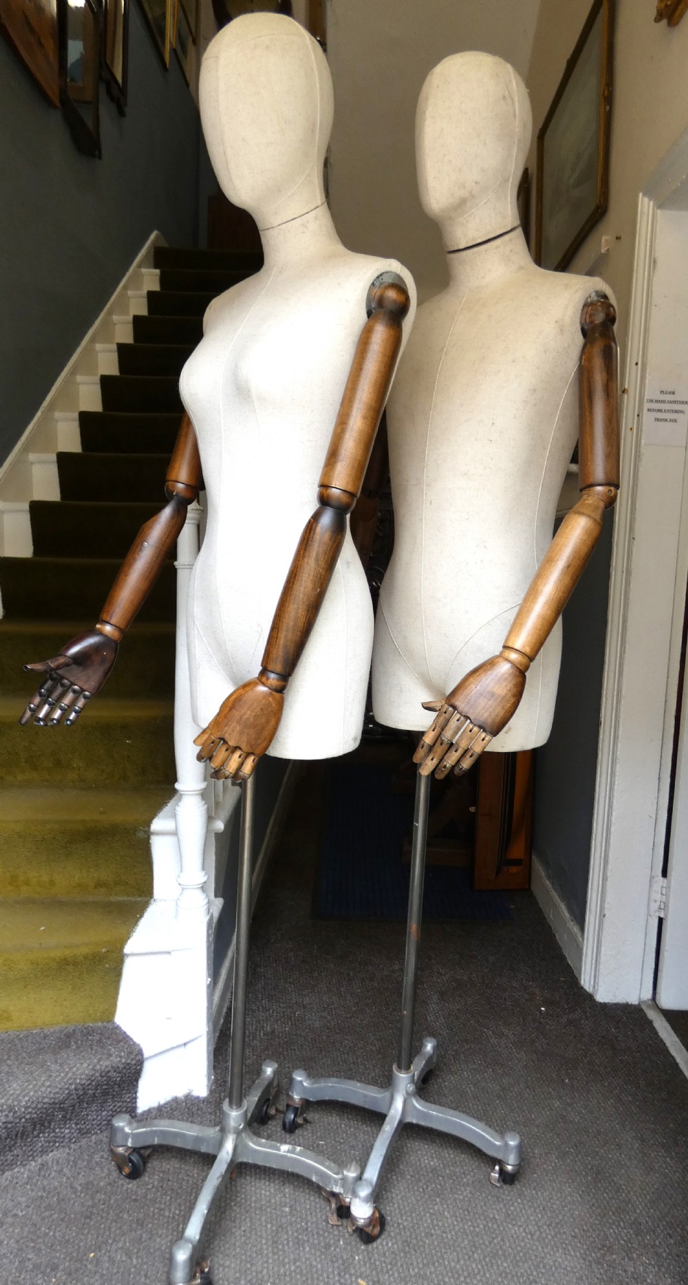 Pair of articulated mannequins / tailors dummies View IX