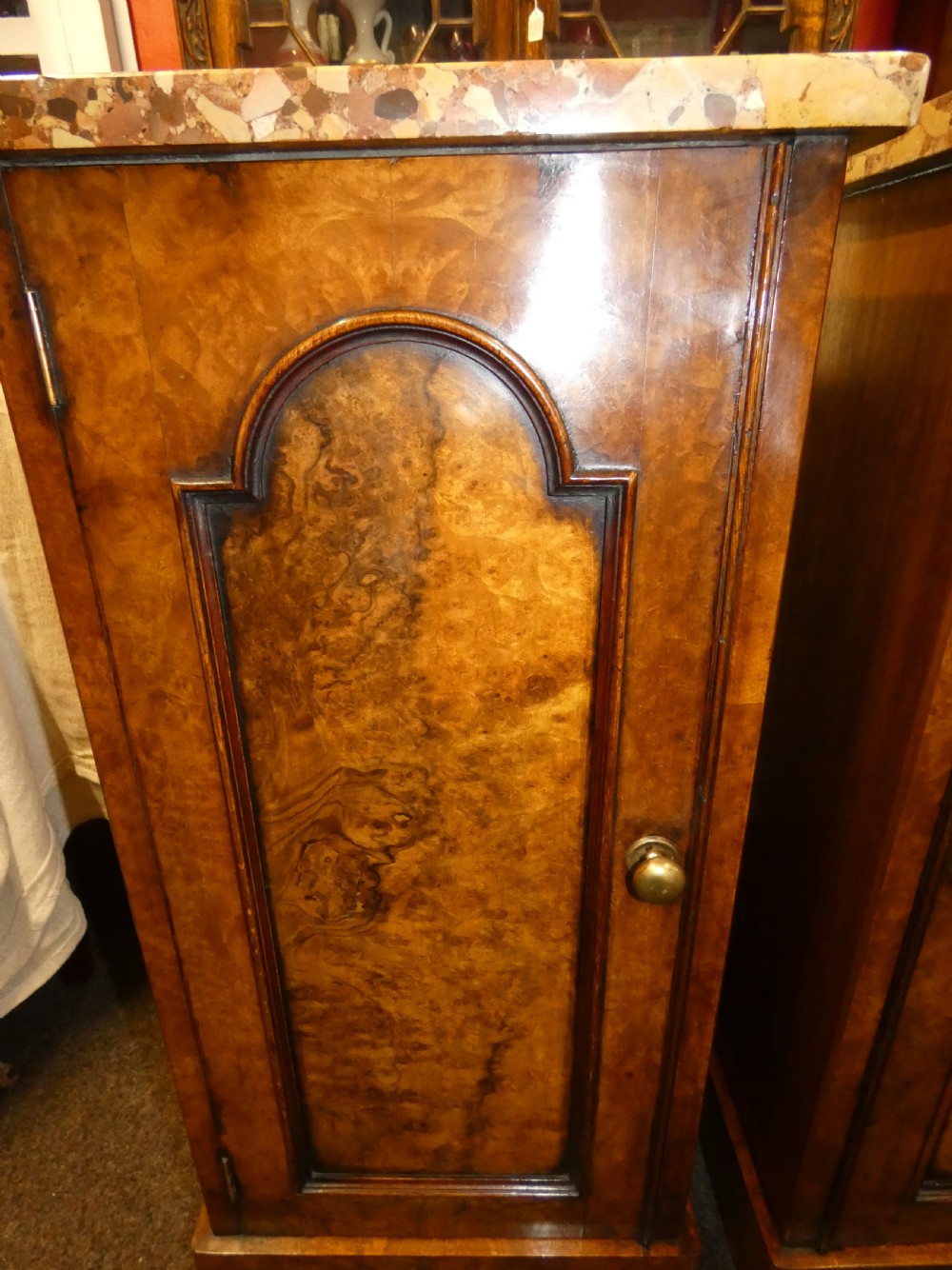 Pair of Victorian walnut bedside cabinets View VI