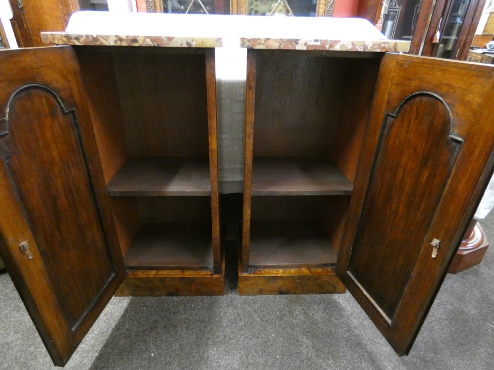 Pair of Victorian walnut bedside cabinets View VII