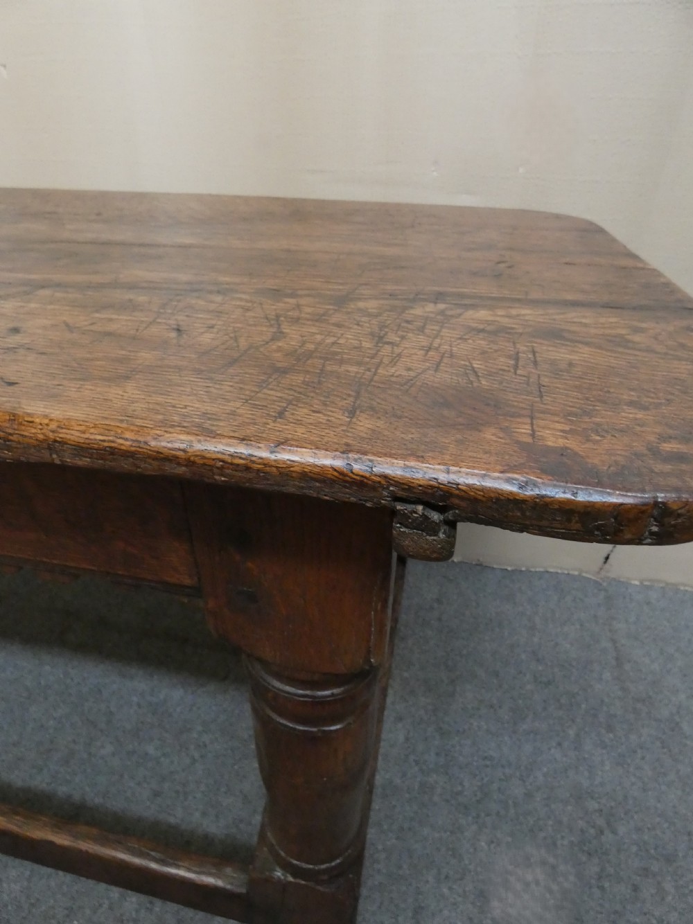 17th Century oak refectory table View IV
