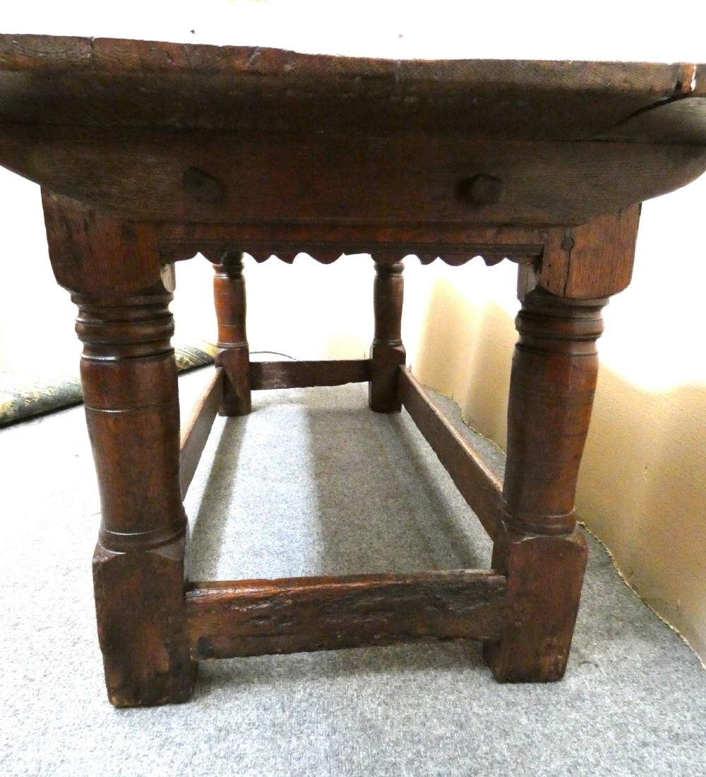 17th Century oak refectory table View V
