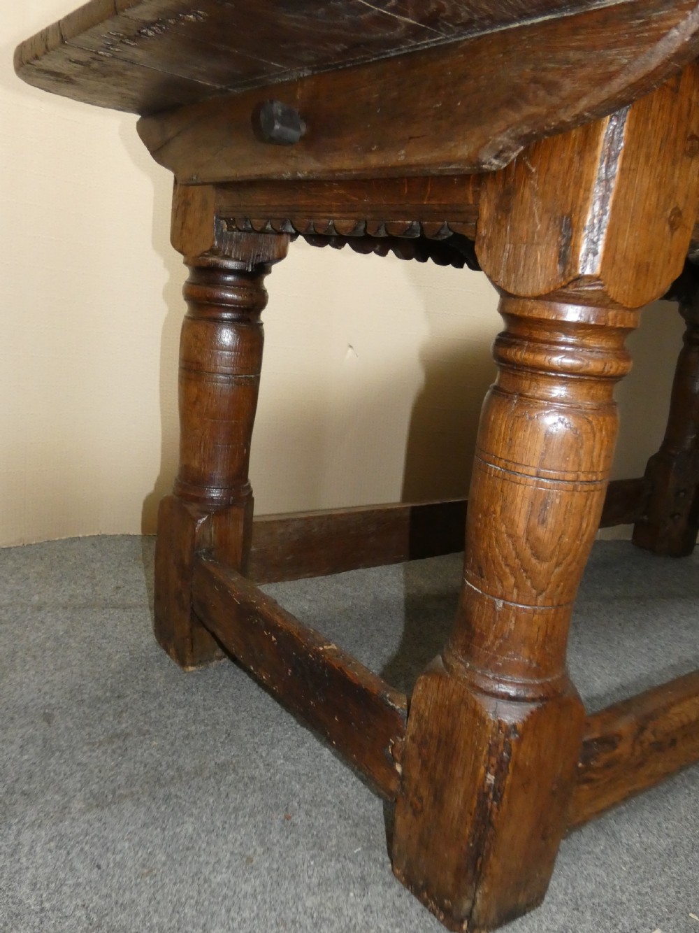17th Century oak refectory table View VIII