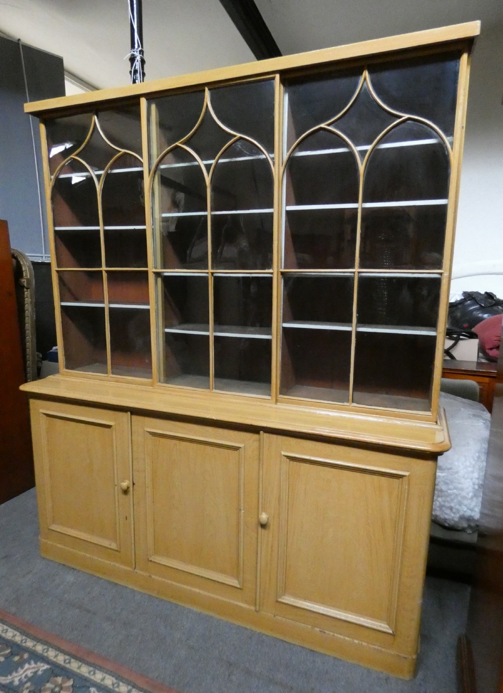 Painted pine bookcase View II