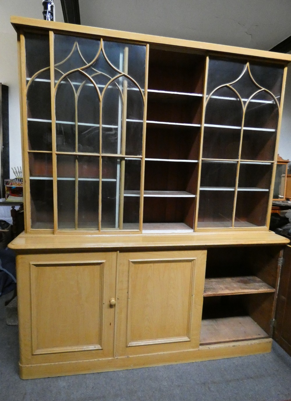 Painted pine bookcase View III