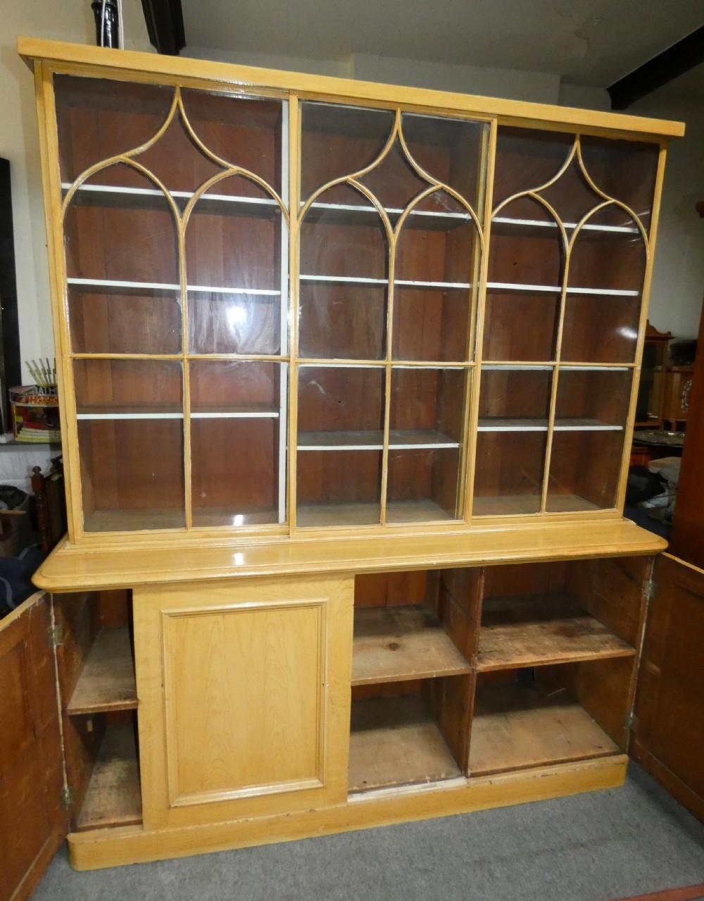 Painted pine bookcase View V