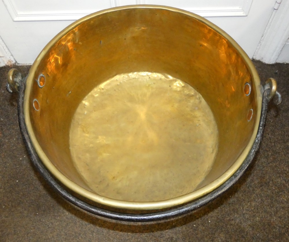 Large brass log bin View IV
