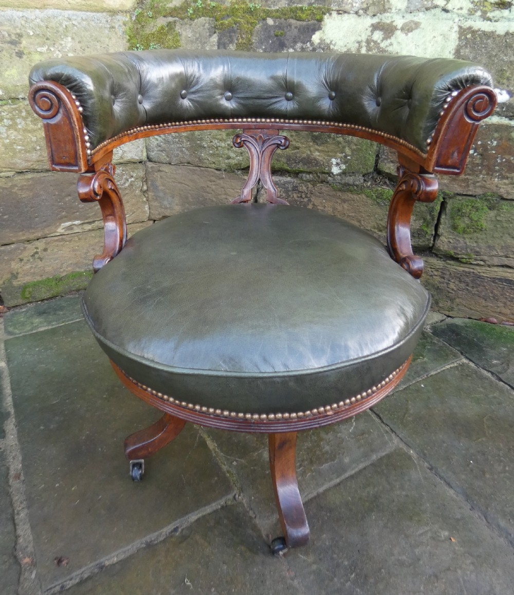 Leather library chair / desk chair
