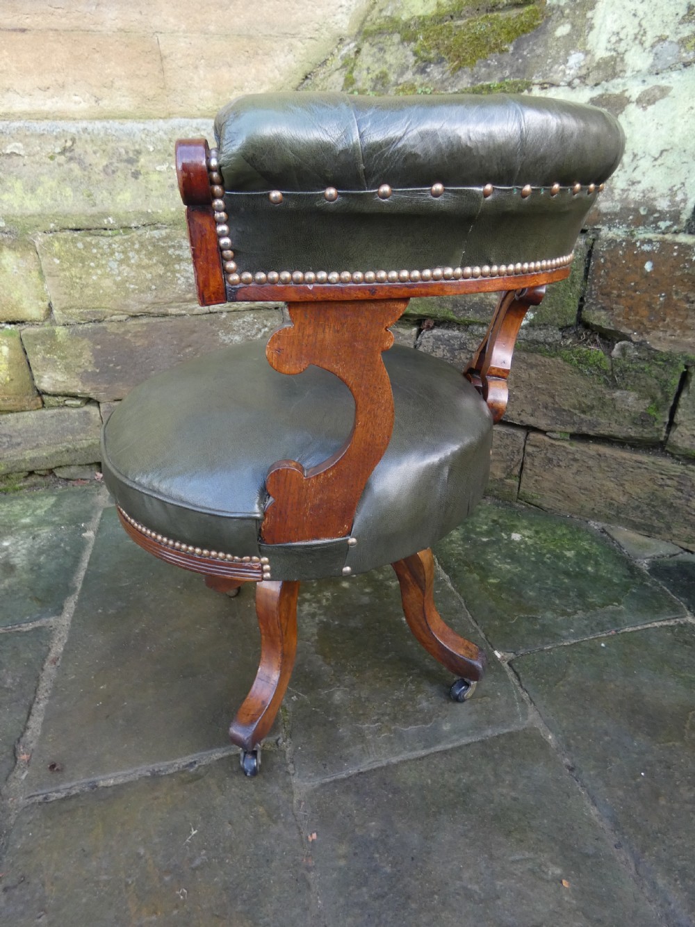 Leather library chair / desk chair View V